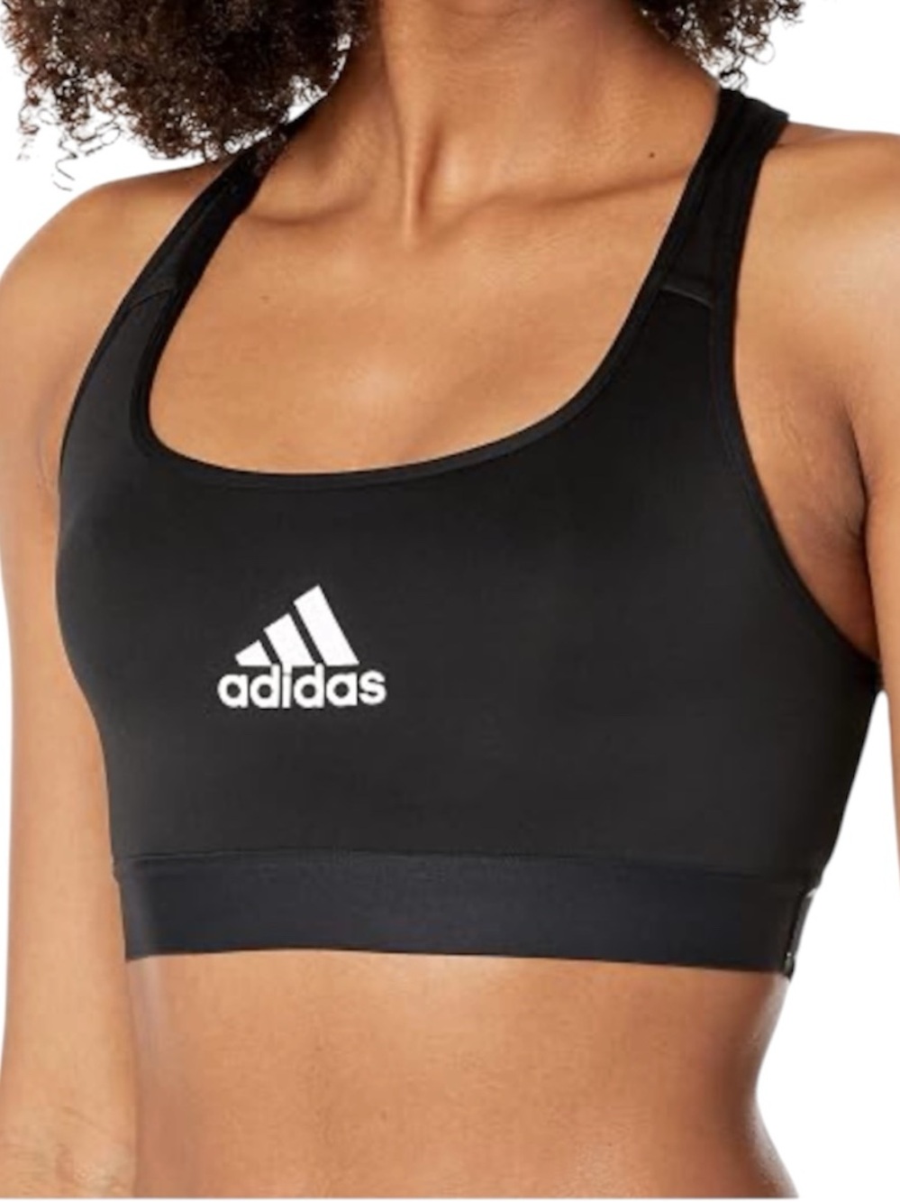 adidas Black Racerback Medium-Support Sports Bra